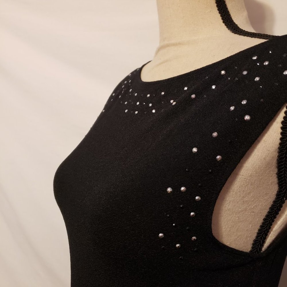 My Michelle Women's Sleeveless Beaded Top Bling Black Medium M View 3